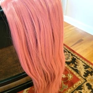 Gorgeous long pink lace front NEW wig.